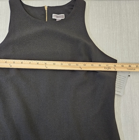 Chelsea28 Dress 12 Black Sleeveless Ruffle Flounce Hem A-Line Shift - Picture 6 of 7